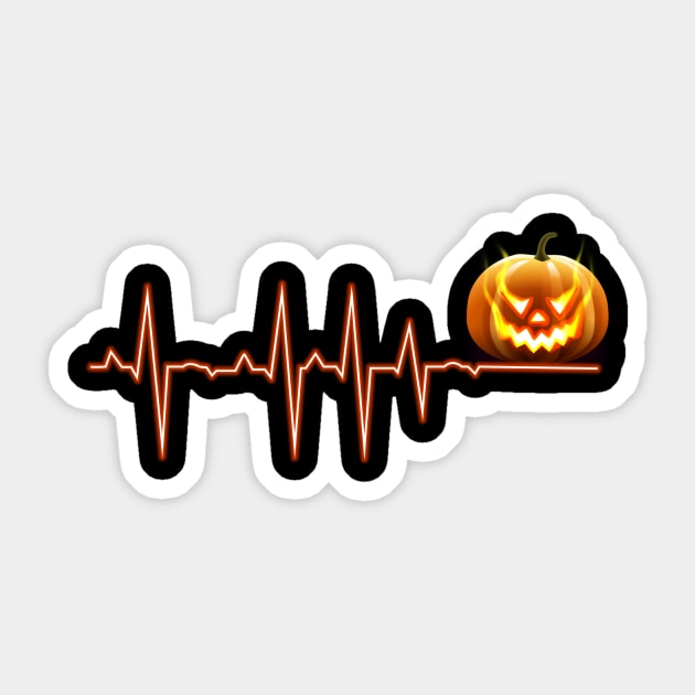 Pumpkin Heartbeat Halloween Sticker by ChristianCrecenzio